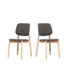Load image into Gallery viewer, Set of 2 LOREM Scandinavian Chairs | solid beech wood base, upholstered seat & backrest,