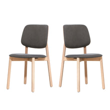 Load image into Gallery viewer, Set of 2 LOREM Scandinavian Chairs | Upholstered seat & backrest, solid oak wood base