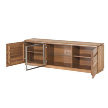 Załaduj obraz do przeglądarki galerii, Stylowa drewniana 3-drzwiowa szafka RTV - CZARNOGÓRA | Płyta meblowa