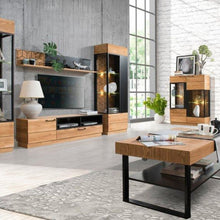 Załaduj obraz do przeglądarki galerii, Stolik RTV Z 1 Szufladą - MOZAIKA | Lite drewno dębowe