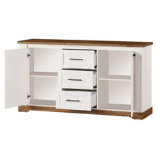 Załaduj obraz do przeglądarki galerii, Kredens z 2 drzwiami i 3 szufladami - Country | płyta meblowa