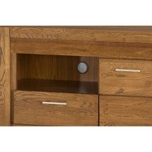 Załaduj obraz do przeglądarki galerii, Szafka RTV z 1 drzwiami, 2 szufladami - VELVET | Lite drewno dębowe