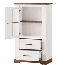 Załaduj obraz do przeglądarki galerii, Witryna z 1 drzwiami i 2 szufladami – kraj | laminowana płyta meblowa