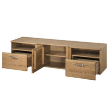 Załaduj obraz do przeglądarki galerii, Szafka RTV z 1 drzwiami i 2 szufladami - LOCARNO | Lite drewno dębowe