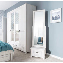 Załaduj obraz do przeglądarki galerii, Lustro podłogowe z 1 szufladą - MADISON | Płyta meblowa