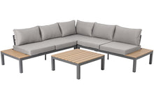 Load image into Gallery viewer, Large Garden Corner Sofa BALI | 5-seater with a table and pillows.