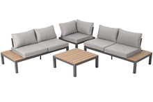 Load image into Gallery viewer, Large Garden Corner Sofa BALI | 5-seater with a table and pillows.