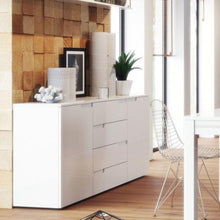 Załaduj obraz do przeglądarki galerii, Nowoczesna komoda 2-drzwiowa i 4-szufladowa - SELENE | płyta wiórowa laminowana