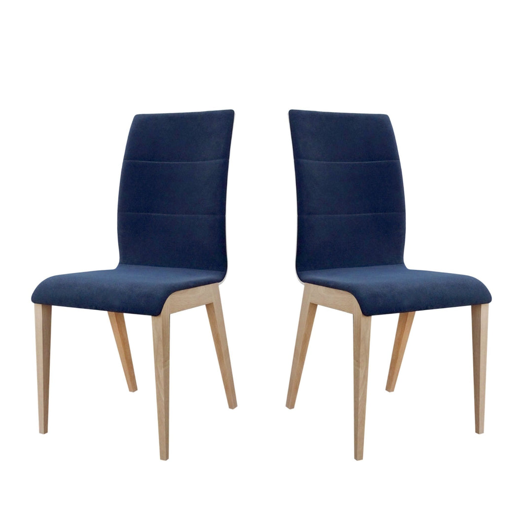 Set of 2 Upholstered Chairs QUADRO | Solid Beech Wood