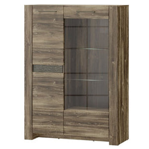 Stylowa średnia witryna 2-drzwiowa - BELVEDER | Płyta meblowa