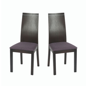 Set of 2 Modern Upholstered Chairs NAPOLI | solid oak wood base