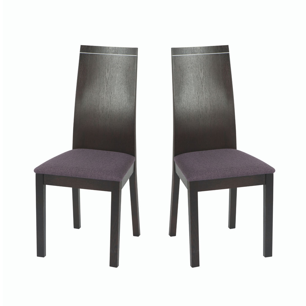Set of 2 Modern Upholstered Chairs NAPOLI | solid oak wood base