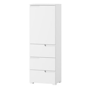 Nowoczesna szafka z 1 drzwiami i 3 szufladami - SELENE | płyta wiórowa laminowana