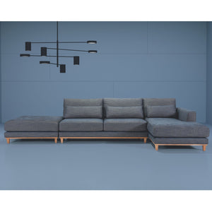 AMBRA Corner Sofa with pouf | Many Fabrics To Choose From