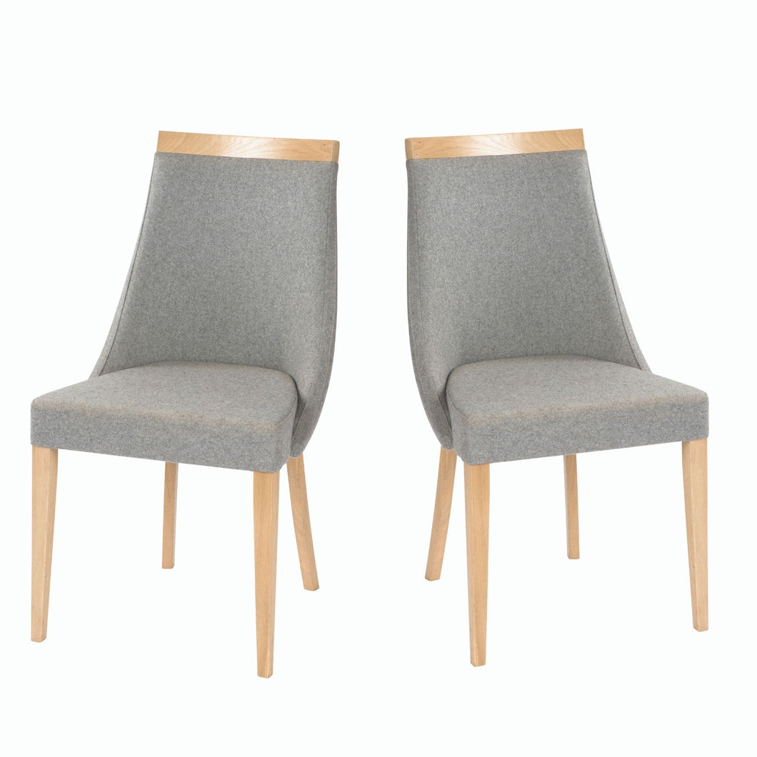 Set of 2 Stylish Upholstered SWING Chairs | solid oak wood & upholstered seat
