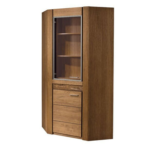 2 Door Corner Display Unit - VELVET | Solid Oak Wood