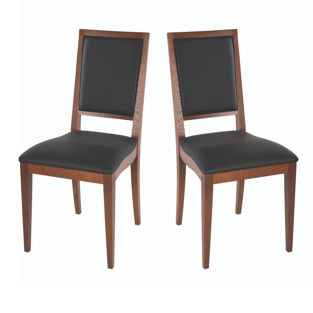 Set of 2 Upholstered Chairs Catania  | Solid Oak Wood