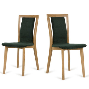 Set of 2 Stylish Upholstered Chair VASCO | solid oak base