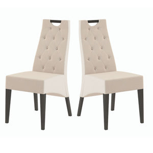 Set of 2 Stylish Upholstered Chairs COSMO | solid lacquer beech wood base