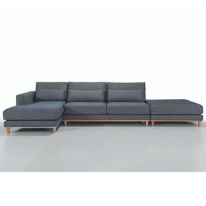 AMBRA Corner Sofa with pouf | Many Fabrics To Choose From