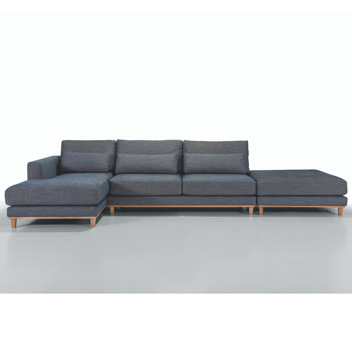 AMBRA Corner Sofa with pouf | Many Fabrics To Choose From