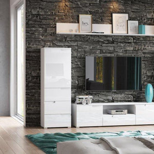 Modern 1 Door & 3 Drawer Cabinet - SELENE | laminated chipboard