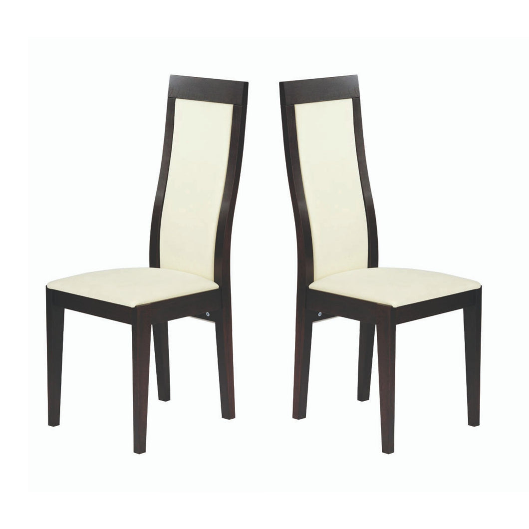 Set of 2 New Upholstered Chairs BERGAMO  | Solid beech wood Base
