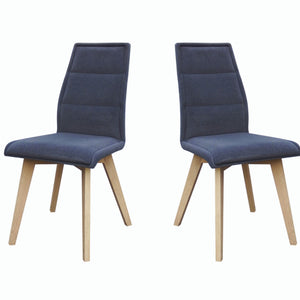Set of 2 Upholstered Chairs SANA | Solid Oak Wood