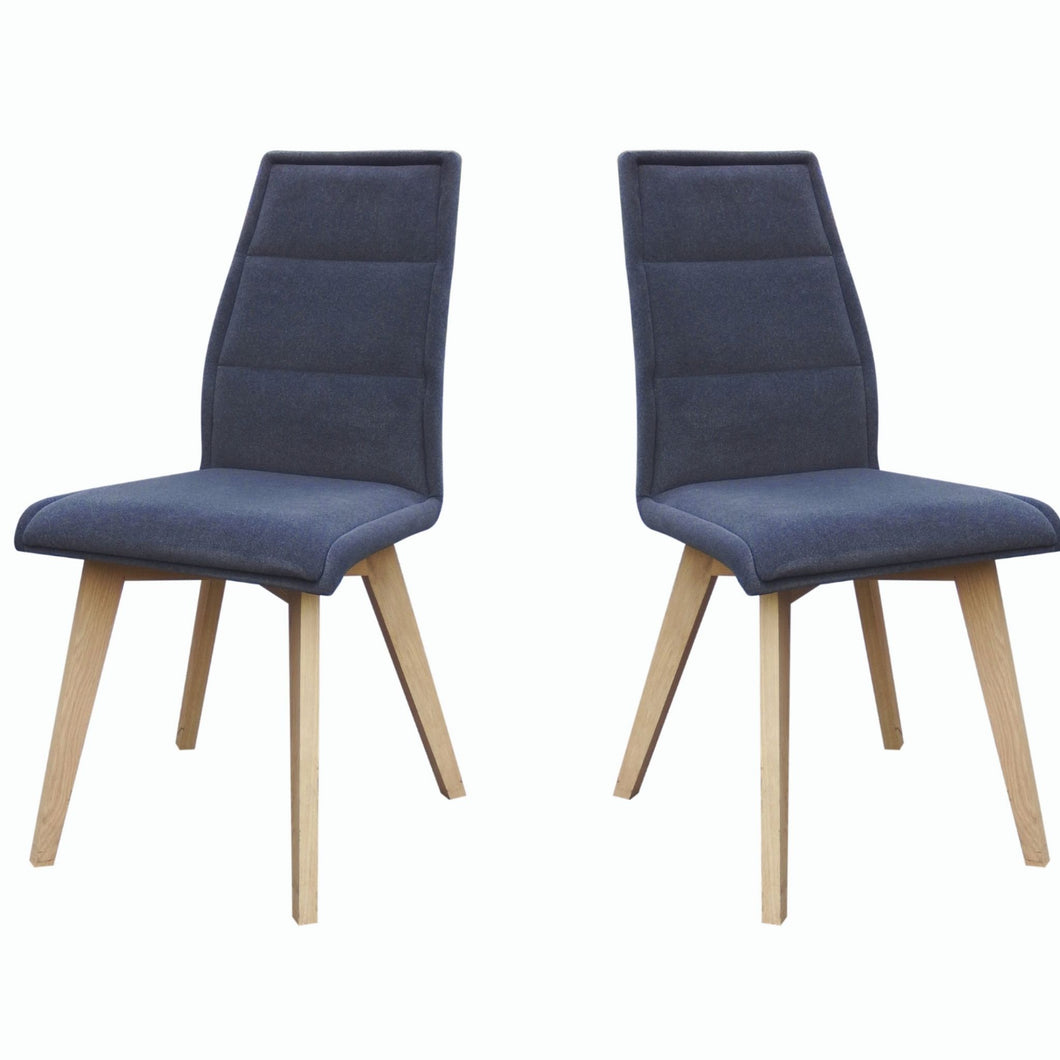 Set of 2 Upholstered Chairs SANA | Solid Oak Wood