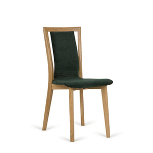 Set of 2 Stylish Upholstered Chair VASCO | solid oak base