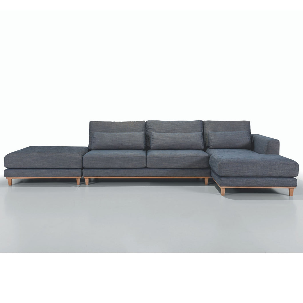 AMBRA Corner Sofa with pouf | Many Fabrics To Choose From