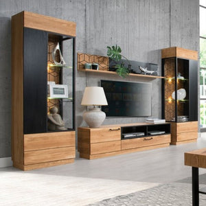 1 Door Display Unit (L) - MOSAIC | Solid Brushed Wood