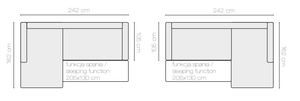 EASTWOODS | NEW Medium Size Corner Sofa "CARAM" | 2420mm X 1620mm | Many materials | 2020 Design - EASTWOODS