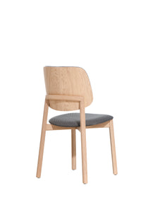 Set of 2 LOREM Scandinavian Chairs | Upholstered seat & backrest, solid oak wood base
