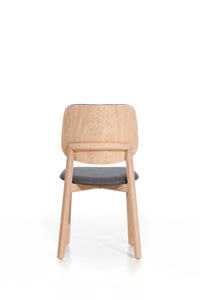 Set of 2 LOREM Scandinavian Chairs | Upholstered seat & backrest, solid oak wood base