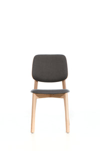 Set of 2 LOREM Scandinavian Chairs | Upholstered seat & backrest, solid oak wood base