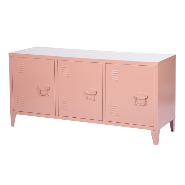 Vintage Industrial Pink Metal Storage Cabinet | living room